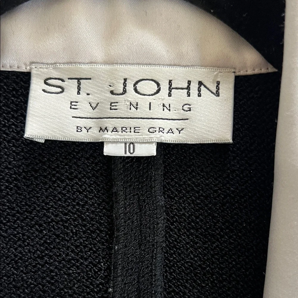 St. John Black Double-Breasted knit evening jacket with skirt - Picture 14 of 16